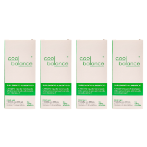 4 Pack de colágeno líquido hidrolizado con vitamina C Cool Balance®
