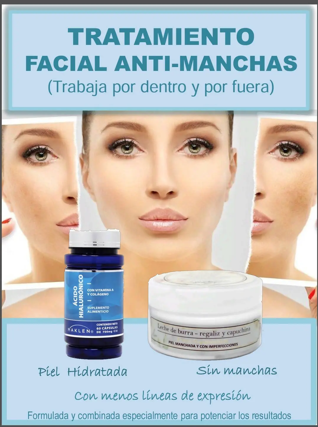 Envases de tratamiento facial antimanchas de New Pretty