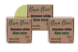 3 cajas de shampoo sólido de aloe vera de Bam Boo Lifestyle