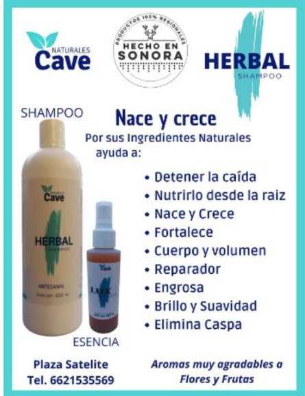Kit herbal - nace y crece (esencia y shampoo) de naturales Cave