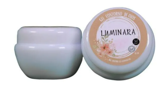 Envase con gel contorno de ojos de Luminara