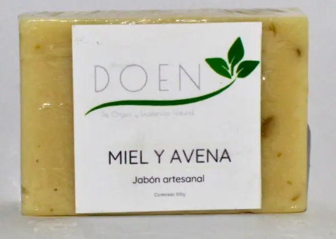 Jabón artesanal de miel y avena de DOEN