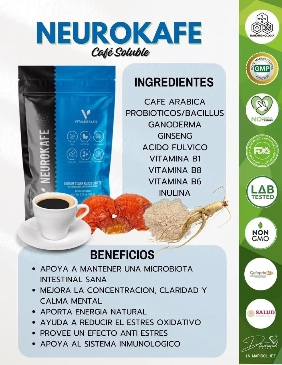 V-NEUROKAFE de ADAPTÓGENOS/PRODUCTOS NATURISTAS VITAL HEALTH