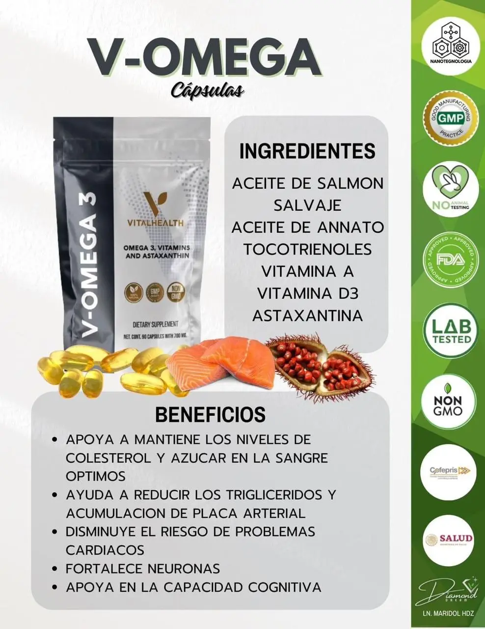 V-Omega 3 de ADAPTÓGENOS/PRODUCTOS NATURISTAS VITAL HEALTH