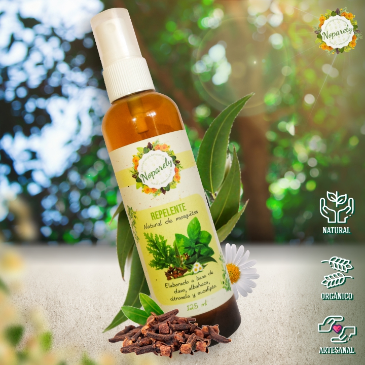 Repelente de insectos con clavo, albahaca, citronela y eucalipto. 125 ml