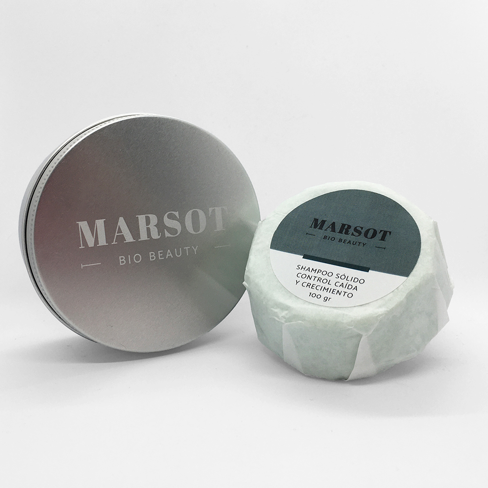 Shampoo sólido control caída y crecimiento.