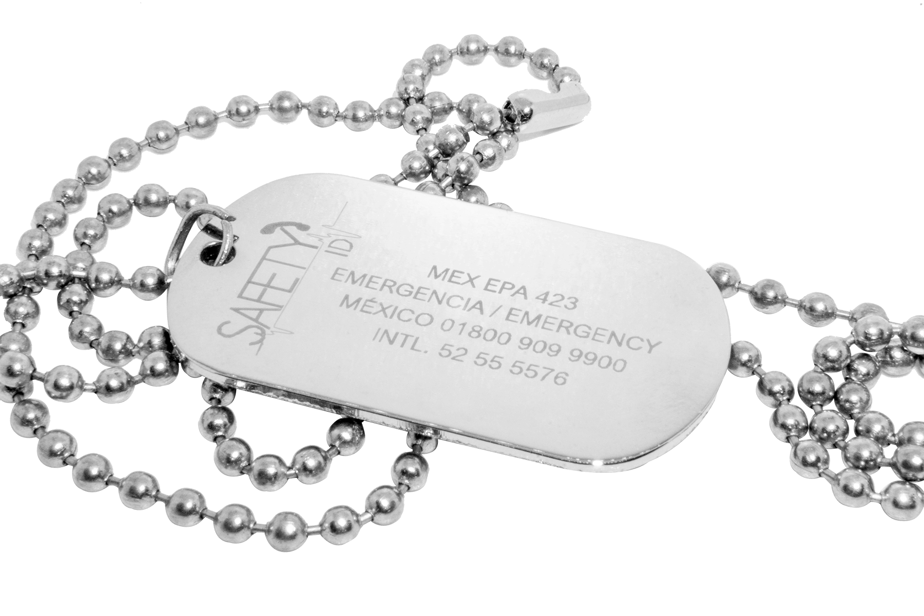 Placa de identificación metal