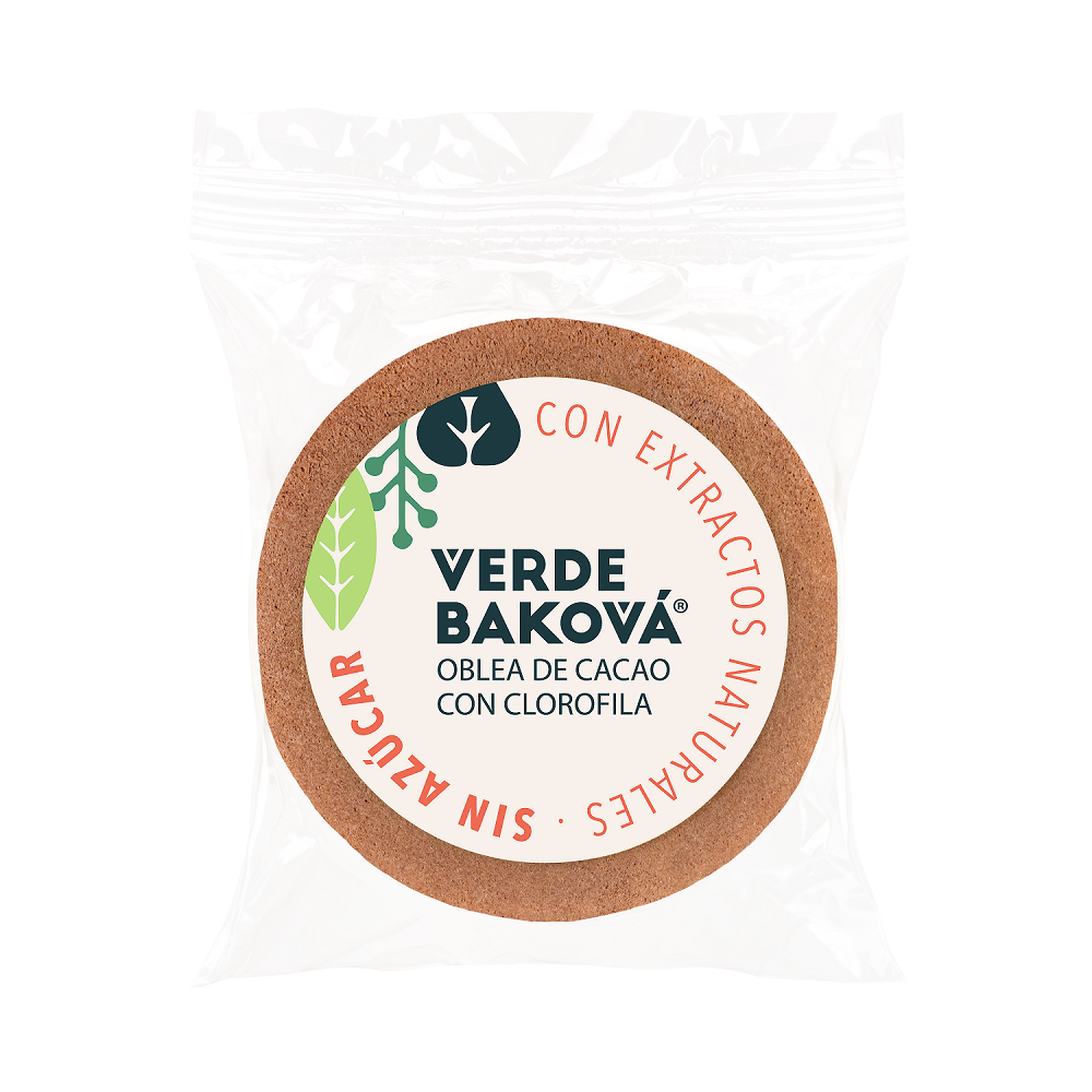 Oblea de clorofila con cacao sin azúcar (8 paquetes de 60 gramos)