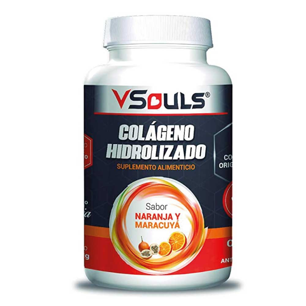 Colágeno hidrolizado vsouls ® sabor naranja-maracuya 1.2 kg