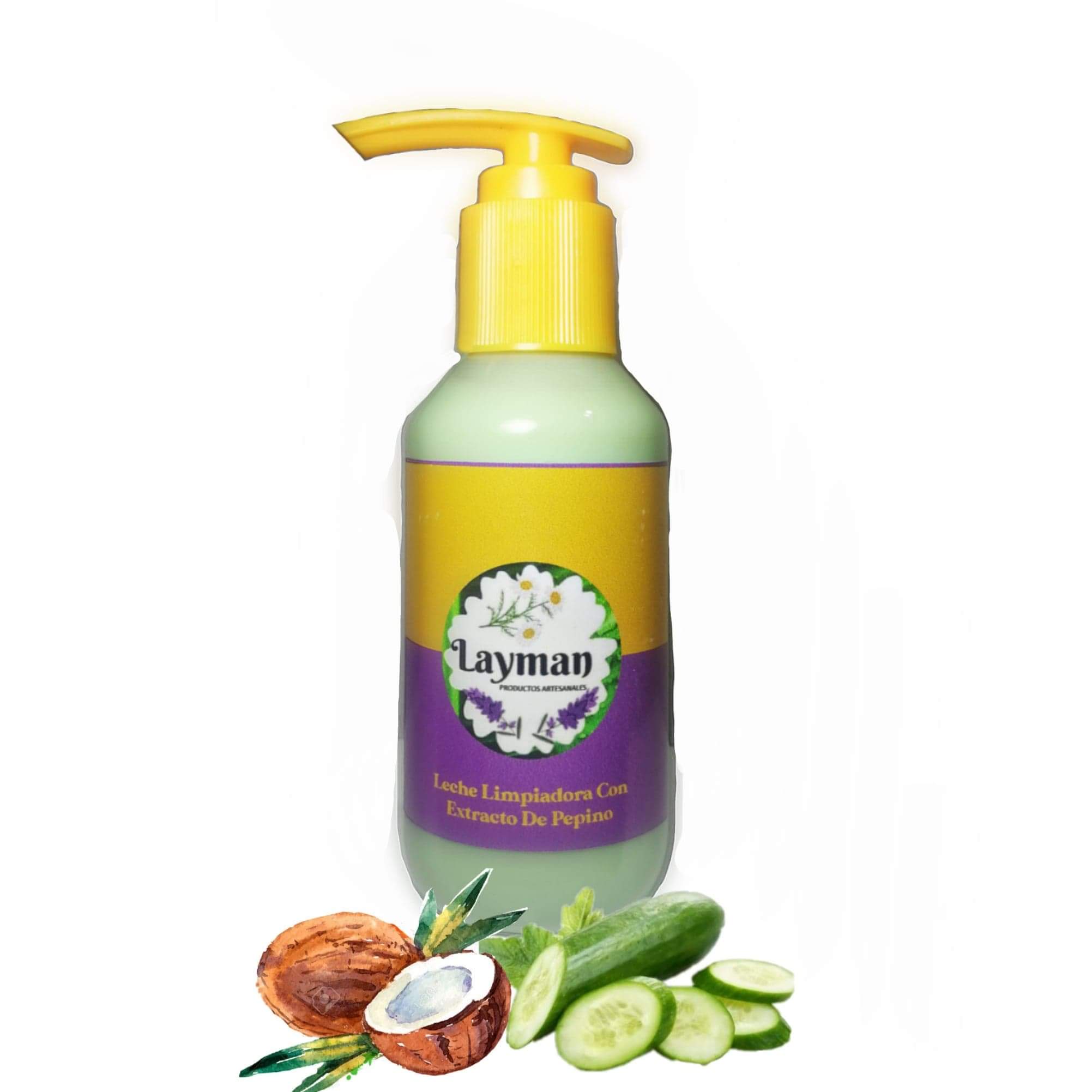 Leche limpiadora con extracto de pepino.