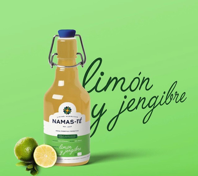 Kombucha sabor limon y jengibre 1 litro