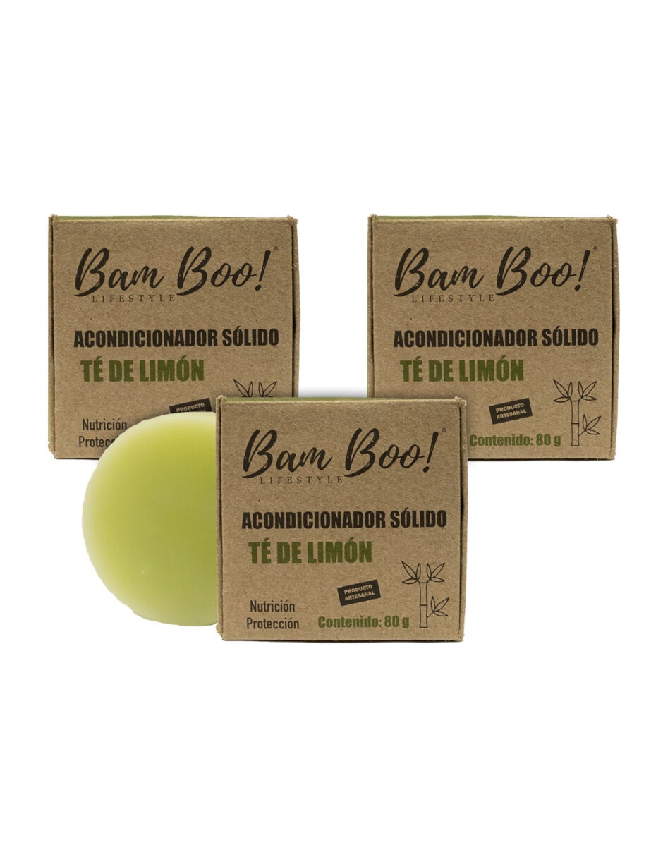 3 Acondicionadores Solidos Te de Limón 80 gr Bam Boo! Lifestyle