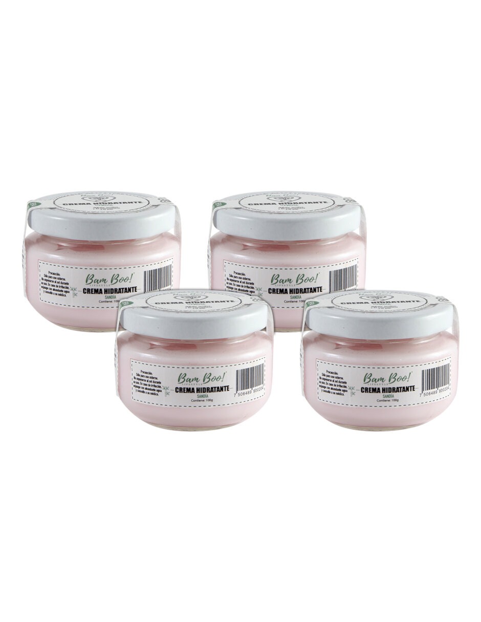 4 Cremas Hidratantes de Sandia 100 gr Bam Boo! Lifestyle