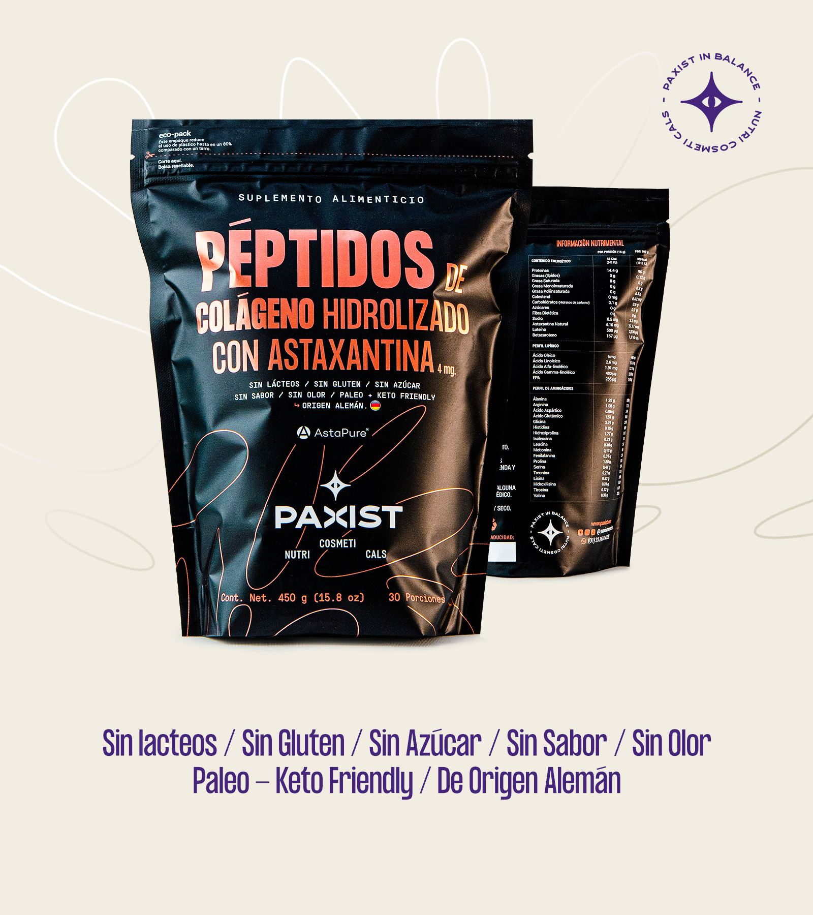 Peptidos de colageno + Astaxantina