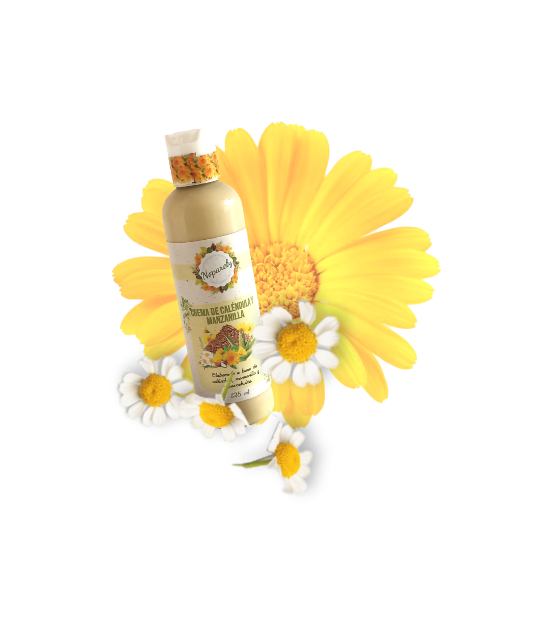 Crema humectante de caléndula con tepezcohuite, sábila, manzanilla y árnica. 125 ml.