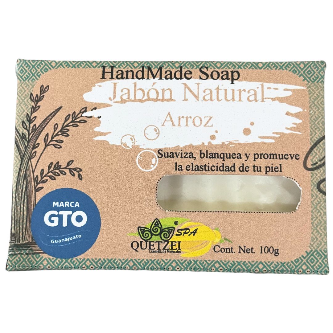 Jabón Natural Arroz Blanqueador 100 g Quetzei Cosméticos
