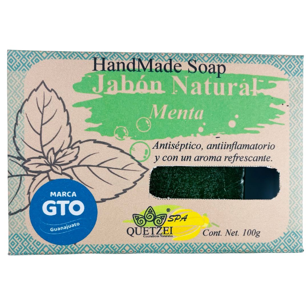 Jabón Natural Menta 100 g Quetzei Cosméticos