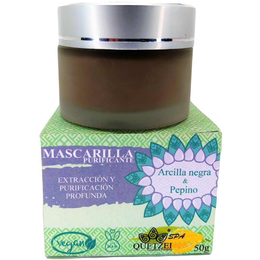 Mascarilla de Arcilla Negra y Pepino 50 g Quetzei Cosméticos