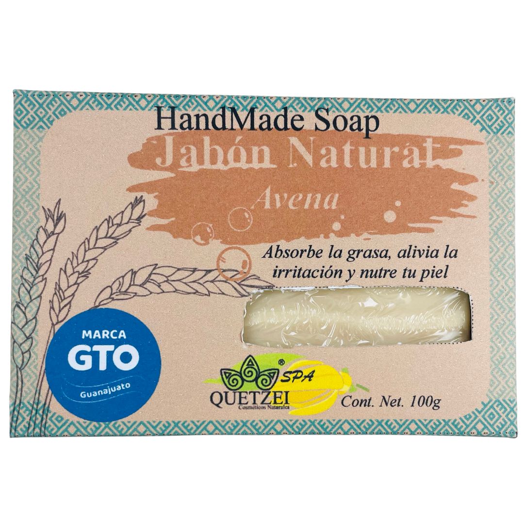 Jabón Natural Avena 100 g Quetzei Cosméticos