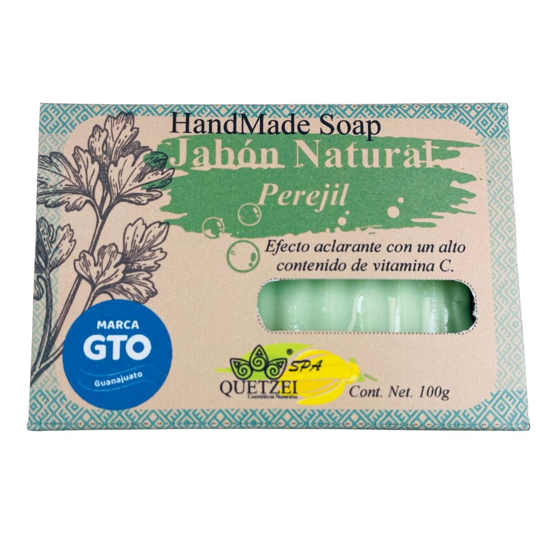 Jabón Natural Perejil Antimanchas 100 g Quetzei Cosméticos