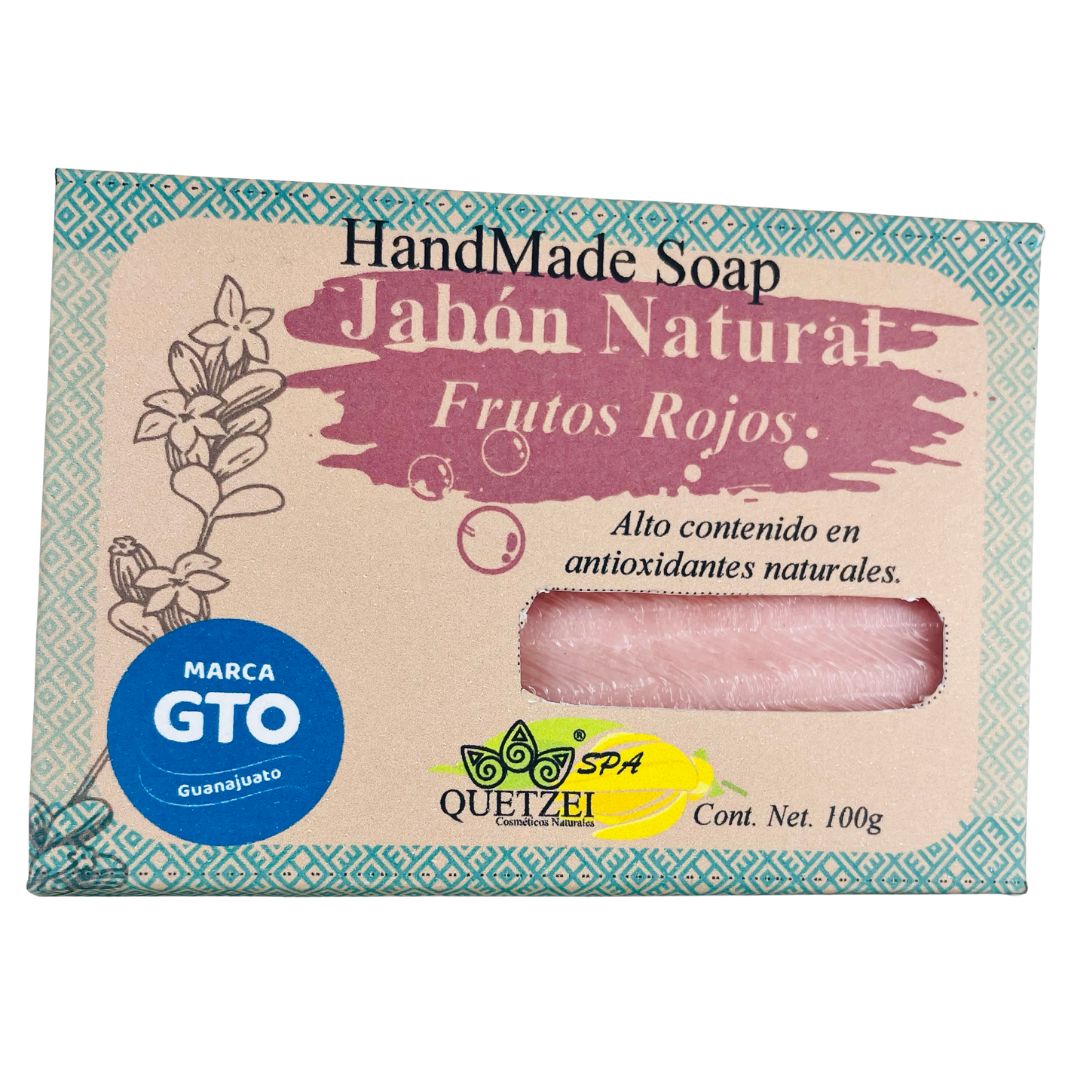 Jabón Natural Frutos Rojos 100 g Quetzei Cosméticos