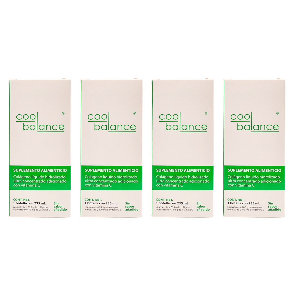 4 PACK de Colágeno líquido hidrolizado Cool Balance