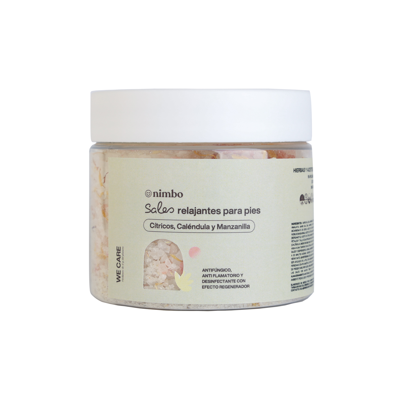 Sales con hierbas relajantes para pies y aceites esenciales Sales de hierbas y aceites esenciales con efecto regenerador (Cítricos con Caléndula y Manzanilla)