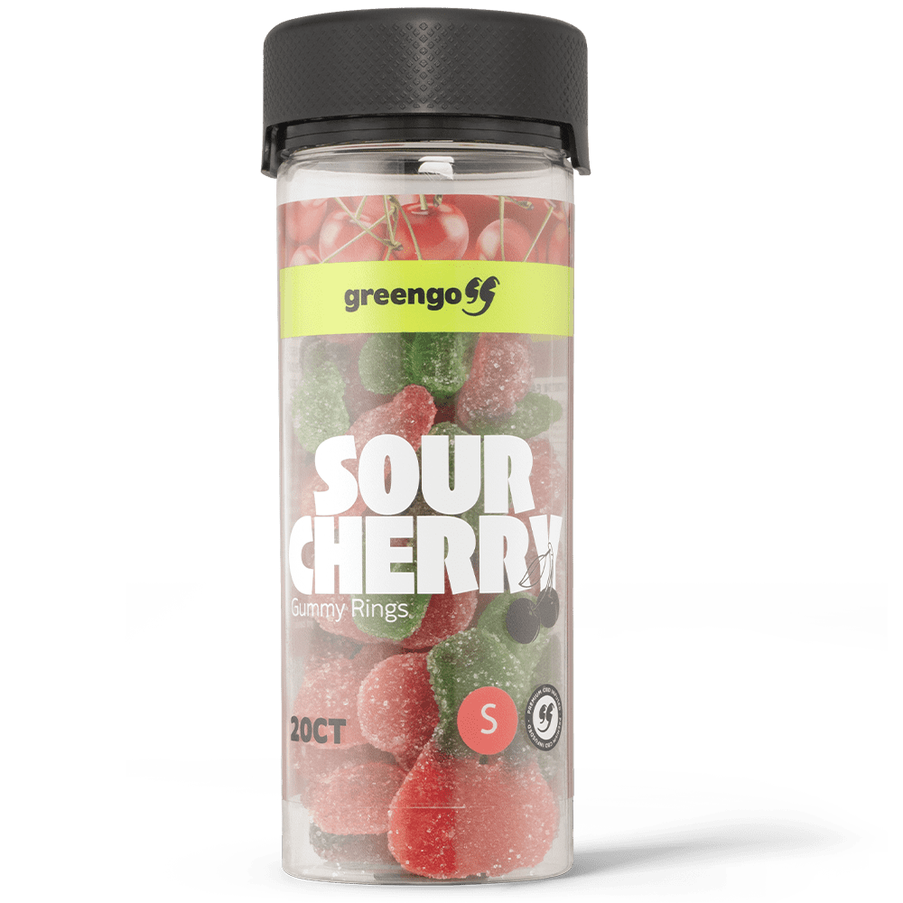 Sour Cherry Jar 20pz gomitas CBD Full Spectrum+D8 (Energía)