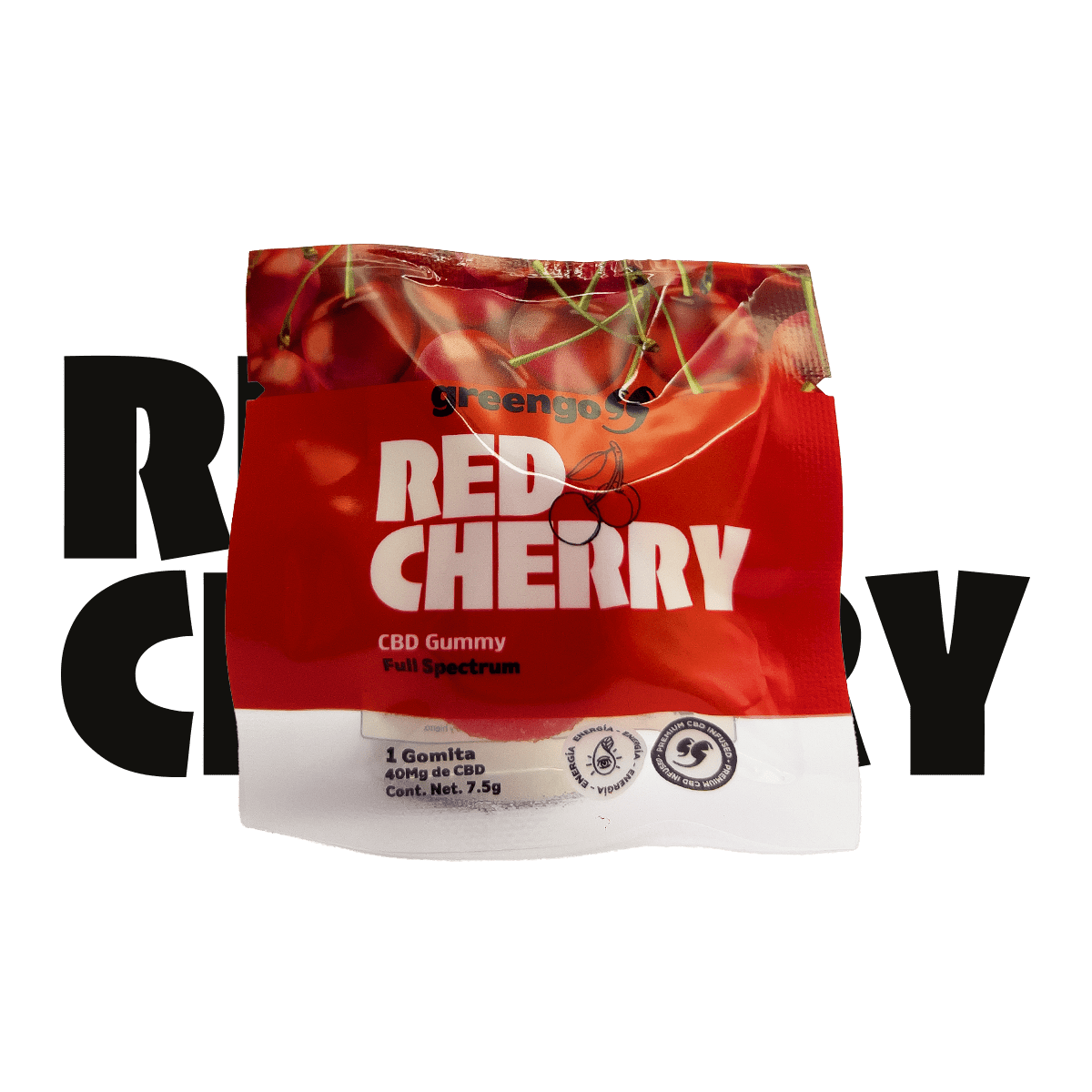 Cherry Gomita Individual CBD Full Spectrum+D8 (Energía)