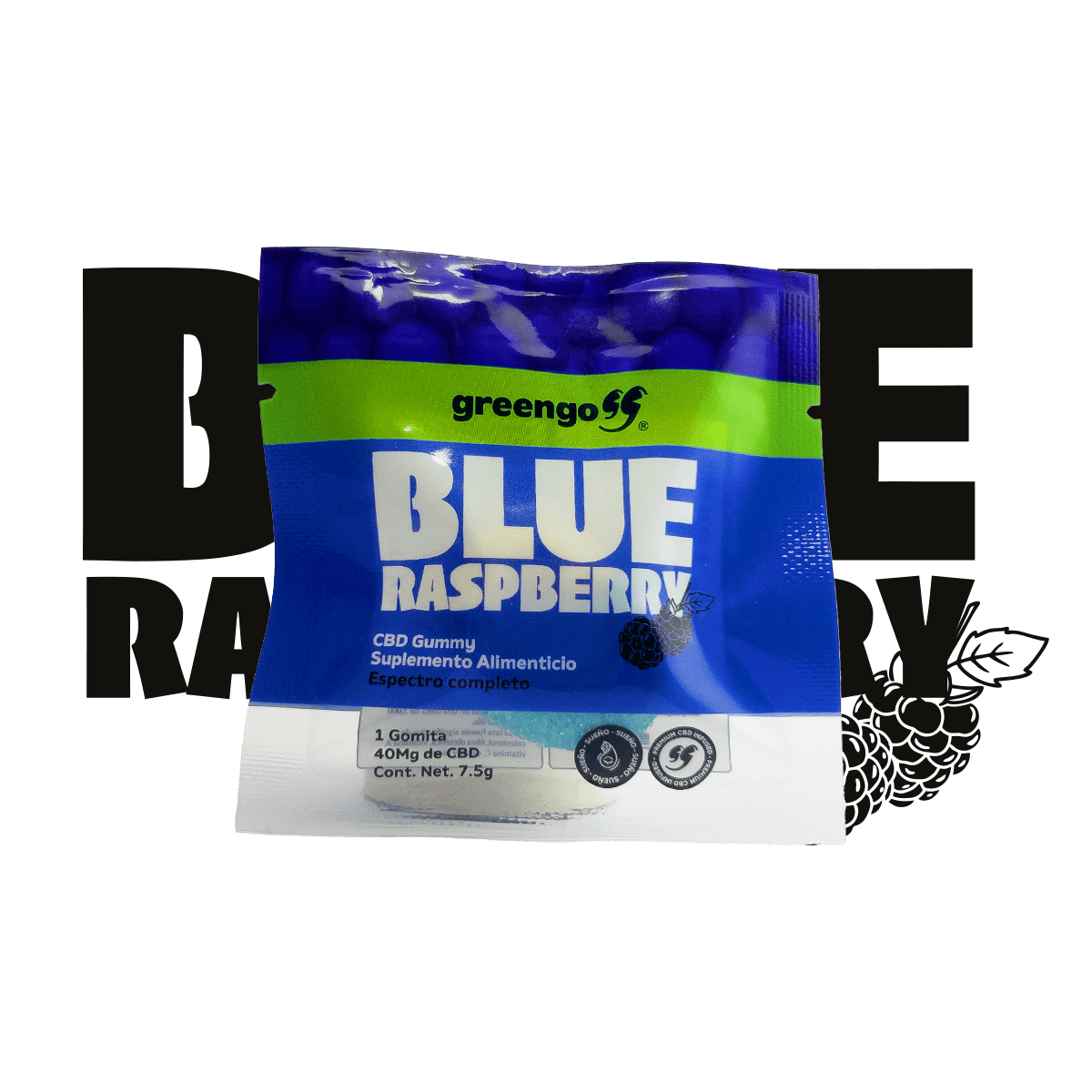 Blue Raspberry Gomita Individual CBD Full Spectrum+D8 (Sueño)