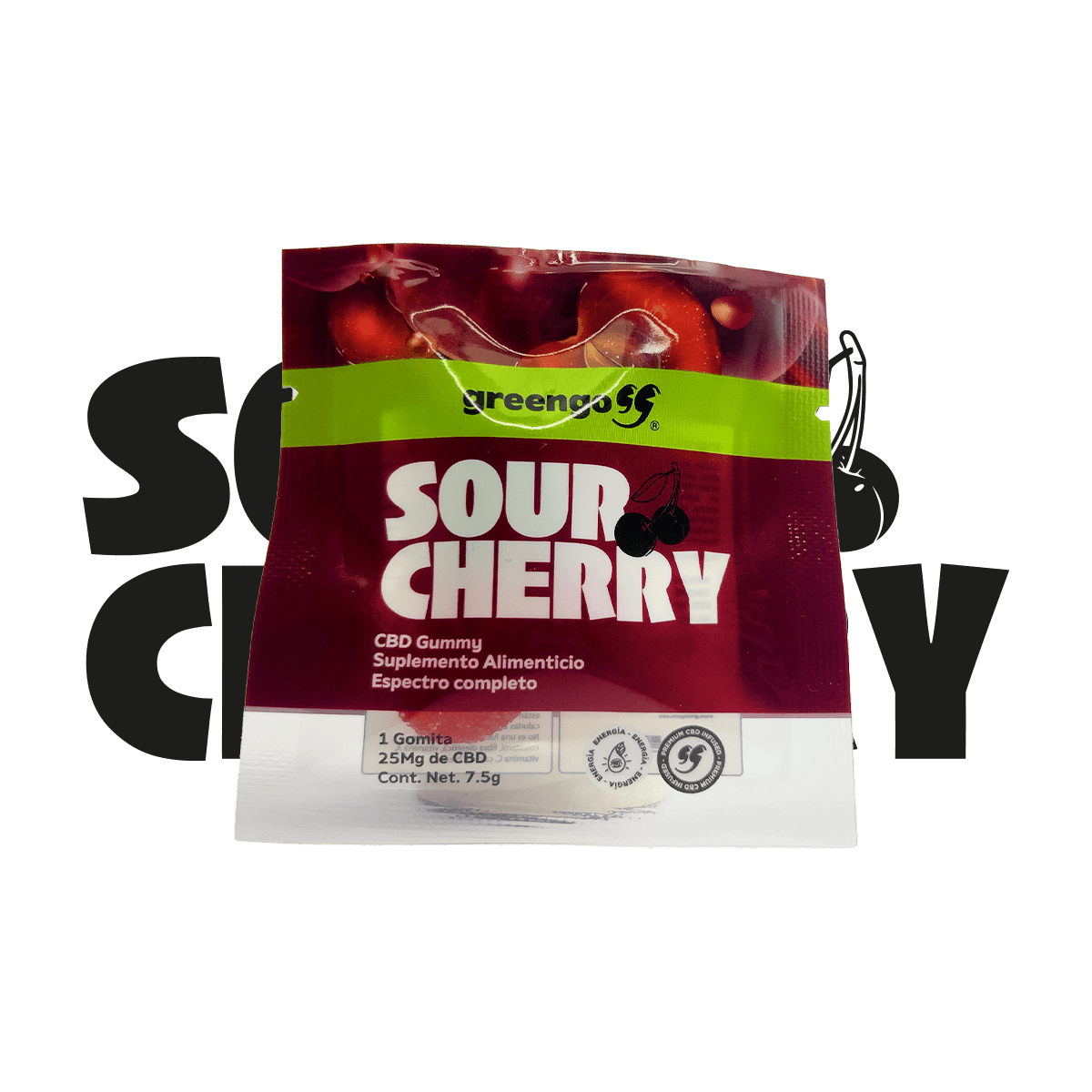 Sour Cherry Gomita Individual CBD Full Spectrum+D8 (Energía)