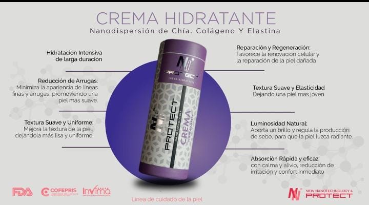 Crema Hidratante MX con chia, colageno y elastina