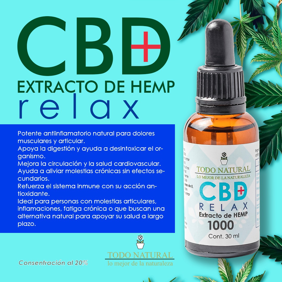 For,ula Relax CBD 1000 con Gengibre y Curcuma Gotero 30 ml