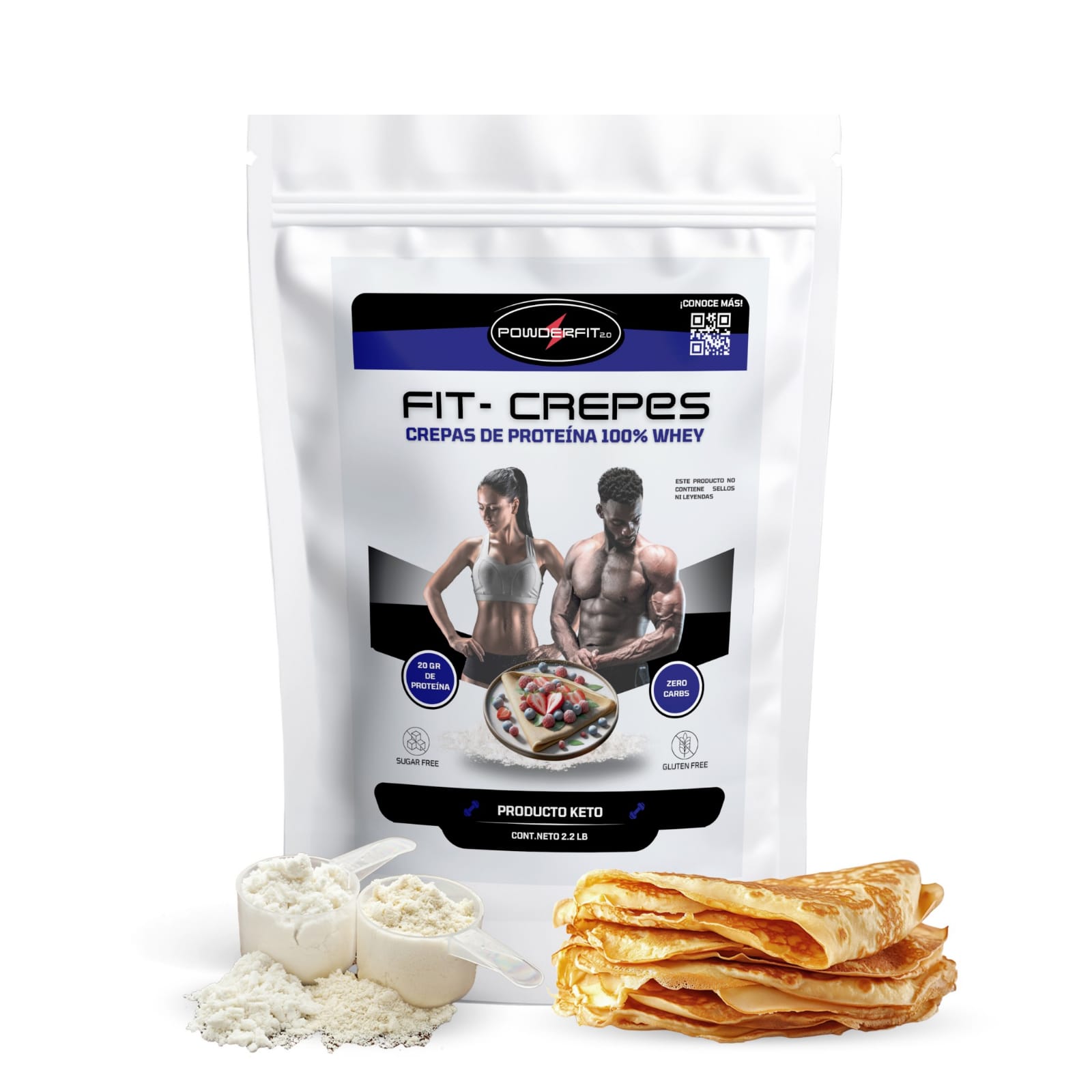 FIT-CREPE® 350 g . Mix para elaborar CREPAS de Proteina de suero de Leche