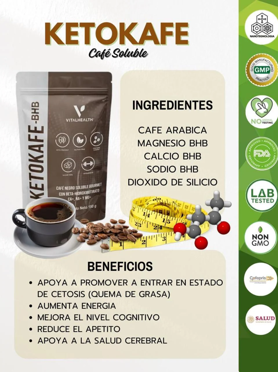 V-KETOKAFÉ BHB (Café con propósito: cetosis y control de peso)